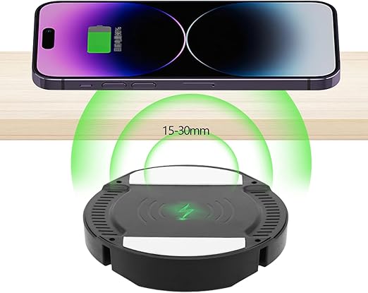 RePaLy cargador inalámbrico invisible bajo escritorio carga a través superficies 30mm Qi regalo papá oficina
