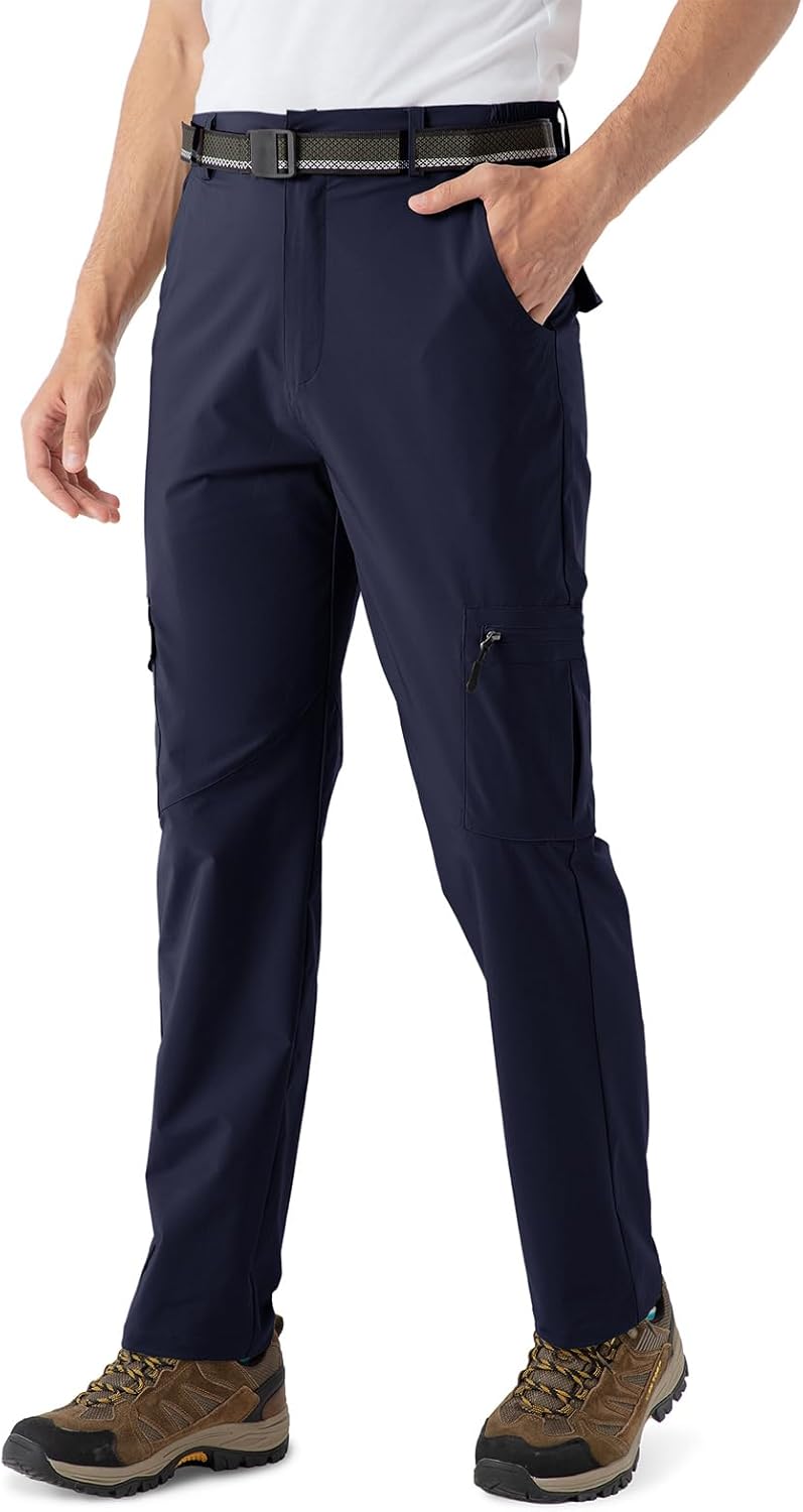 TBMPOY Men's Hiking Pants Lightweight 6 Cargo Pockets Quick Dry Water Resistant Outdoor Travel Work Fishing