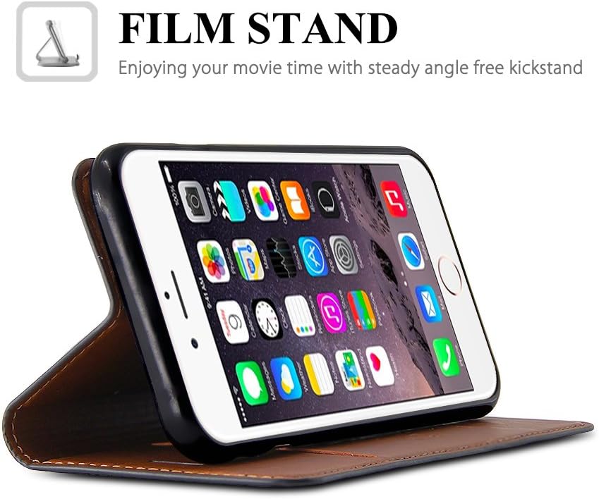 B BELK iPhone 8 Plus Case,iPhone 7 Plus Full Protection Case, Premium Leather [Ultra Slim] Flip Wallet Cover Case [Stand Feature][Card Slots][Magnetic Closure] for iPhone 7 Plus/iPhone 8 Plus