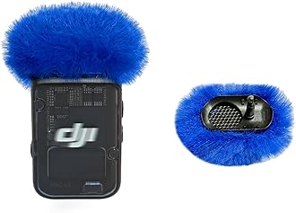 2 Pack Microphone Windscreen Compatible with DJI MIC 2/ OSMO POCKET 3 Microphone Furry Wind Muff (Not for DJI Mic 1)-Blue