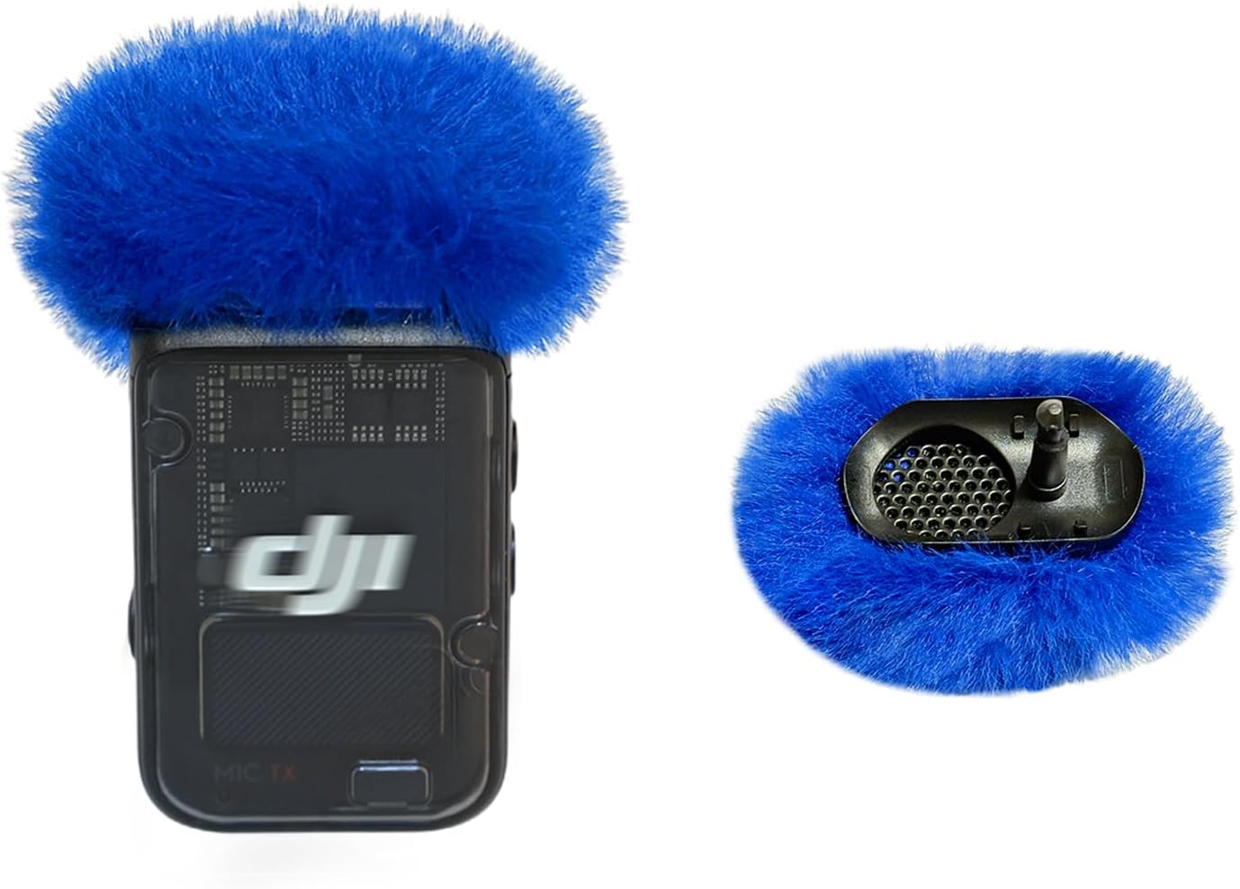 Microphone Windscreen Compatible with DJI MIC 2 (Not for DJI MIC 1) / OSMO POCKET Microphone Furry Wind Muff (2 Packs-Blue)