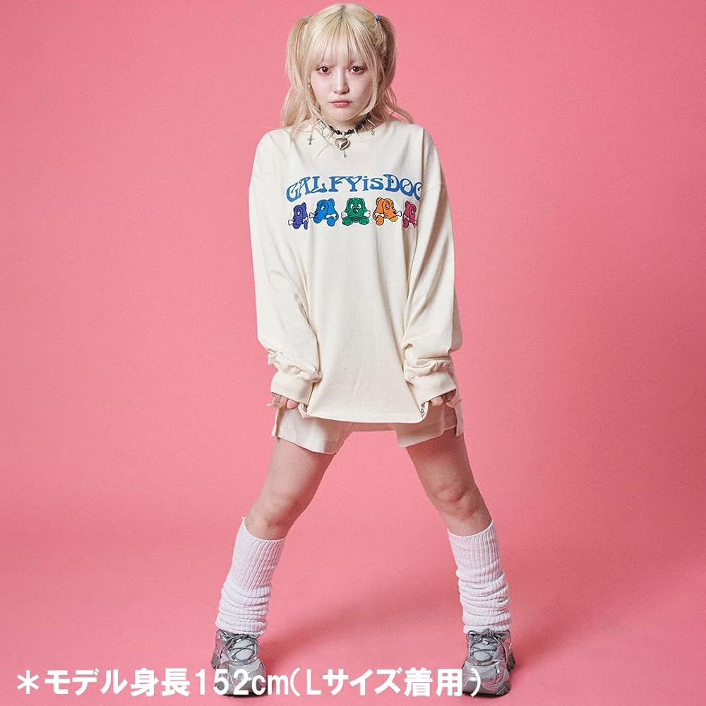 Amazon.co.jp: 【GALFY/ガルフィー is DOG ロンT ピンク（L