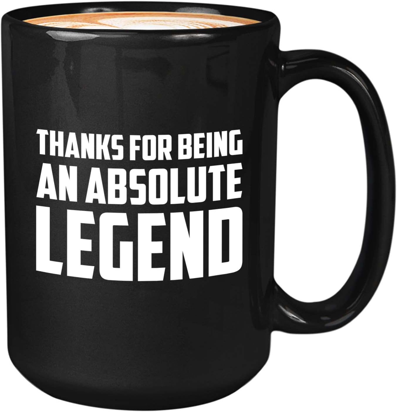 Bubble Hugs Sarcastic Thankyou Coffee Mug 15 Oz Black - Thanks For Being An Absolute Legend - Sarcastic Funny Saying Mean Words Laughable Insulting Quotes for Friends Coworker Family
