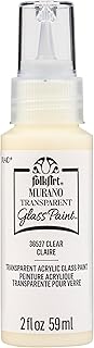 FolkArt Murano Transparent Acrylic Glass Paint, Clear, Perfect for Indoo...