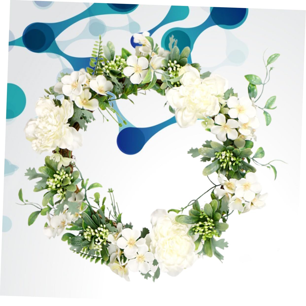 STOBAZA 2stücke Künstlicher Camellia Blumenkranz Weiße Wanddekoration Für Tür Und Festlichkeiten Pflegeleicht Und Langlebig Für Hochzeiten Partys Und Zuhause