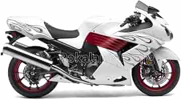 ホビーラジコン Dai Amazon | 白 暗赤色 フェアリングセット ZX-14R ZX14R ZX 14R