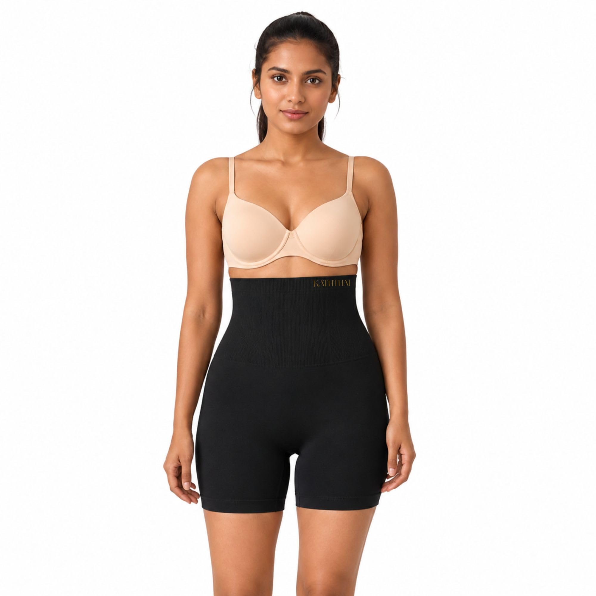 Women's Tummy Shapewear Shorts, High Waist Seamless Body Shaper for Women, Mid-Thigh Tummy Tucker, Shapewear for Dresses, Saree, Gown & Everyday Wear-image-11
