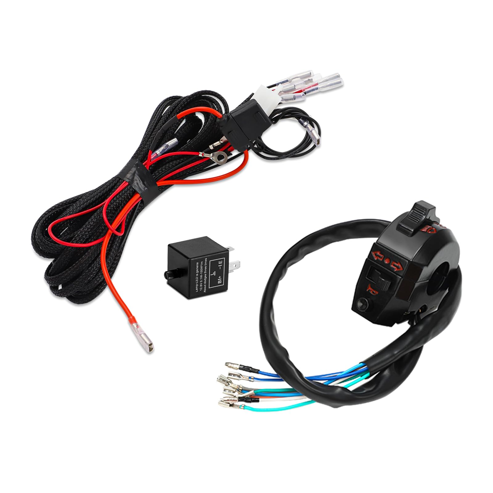 Alpha Rider Wiring Loom Harness Kit Indicator Wiring Loom Harness Kit Relay Universal Switch Turn Signal Light Horn Flash Kit