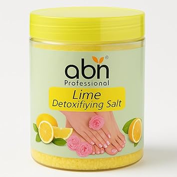 ABH Lime Detoxifying Salt 1KG Purifying & Refreshing Salt Soak for Hands & Feet Softens Skin, Removes Toxins Ideal for Manicure & Pedicure Use