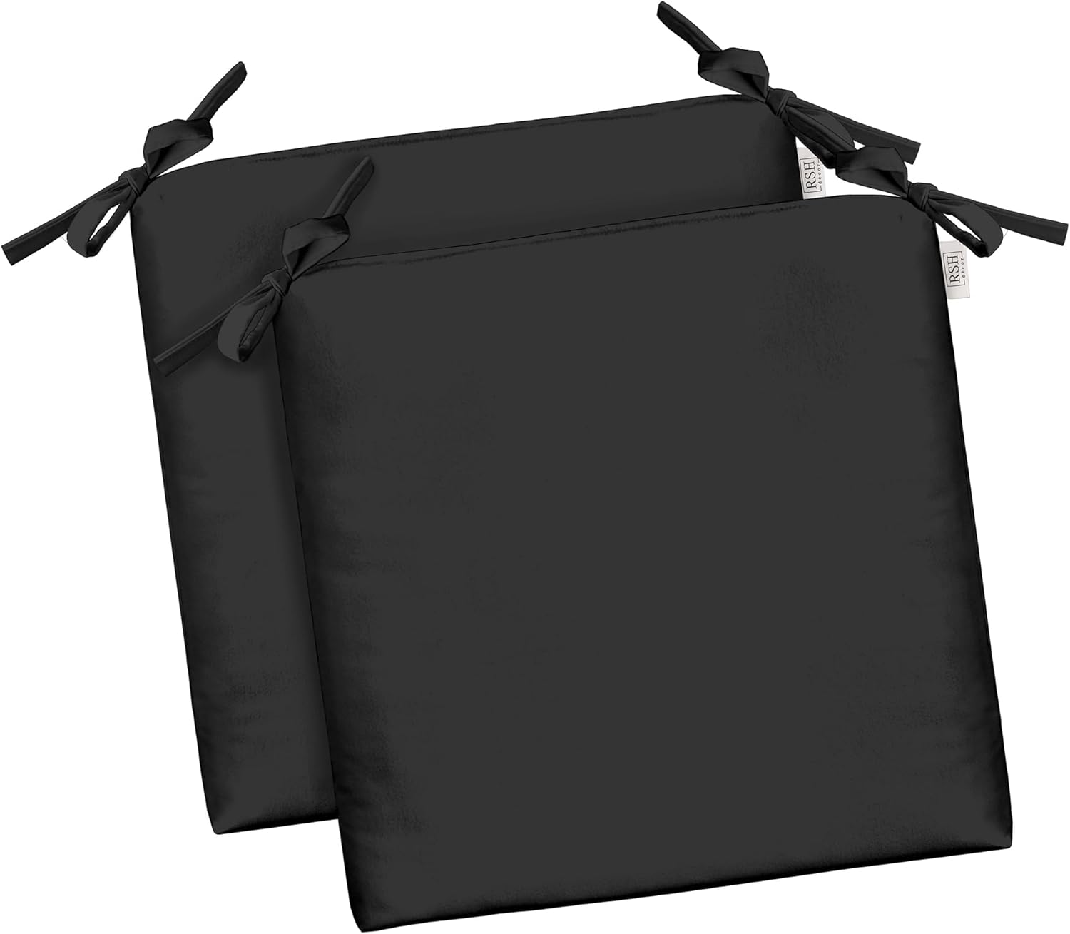 RSH DECOR: Sunbrella Foam Chair Cushions Set of 2 | 17" x 16" x 2" | All-Weather Rectangular Cushions for Patio Furniture | Crafted with Sunbrella Performance Fabric | Canvas Black