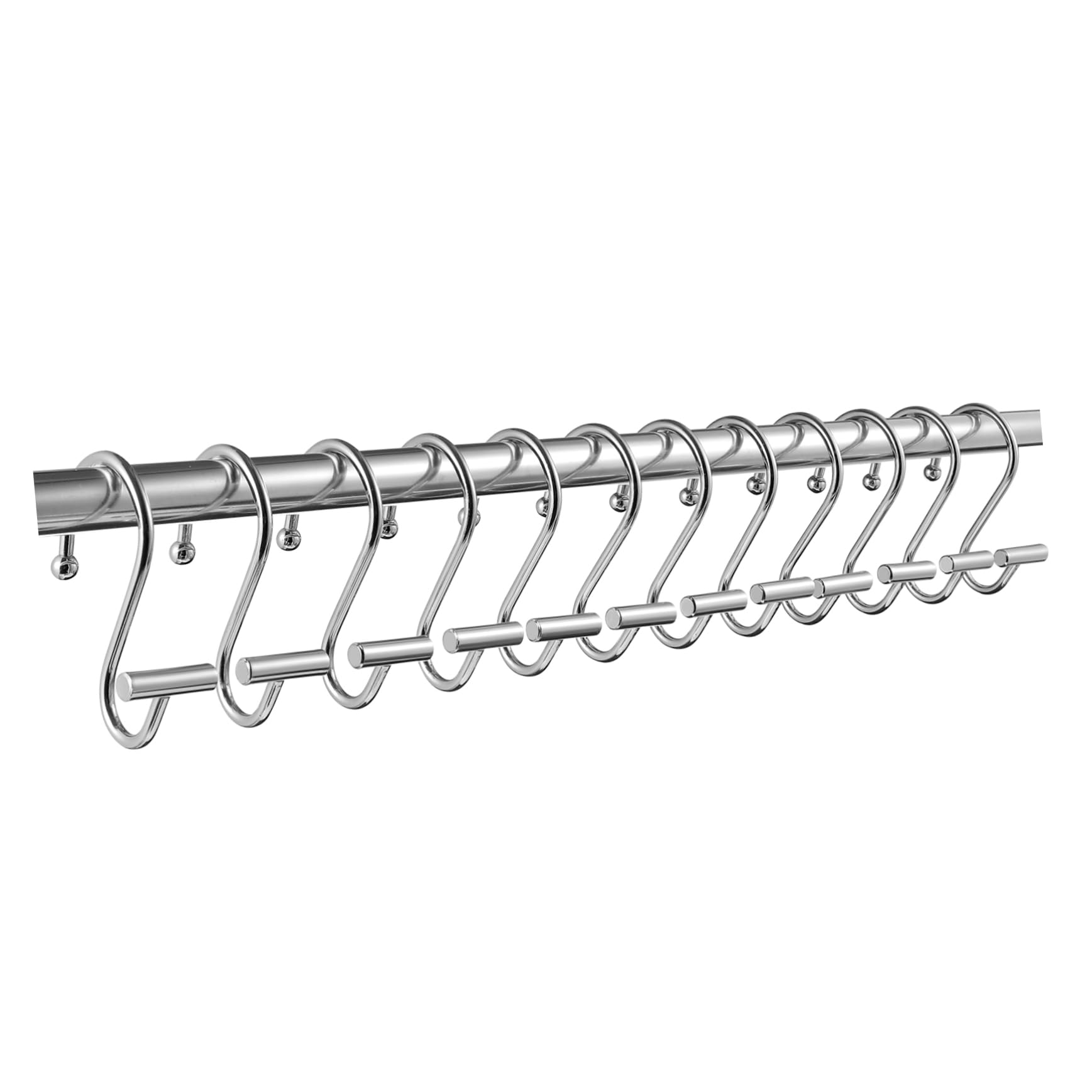 Mipcase 12Pcs Rustproof S Hooks for Shower Curtain Multi Purpose Shaped Shower Curtain Rings for Bathroom and Kitchen Durable Heavy Duty Design Slip Secure Hanging