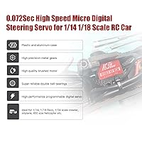 Vista 3 de AGFRC Servomotor de dirección RC Sub-Micro - Caja de metal mejorada con engranaje de titanio 0.072 seg de alta velocidad HV Mini servo para coche RC