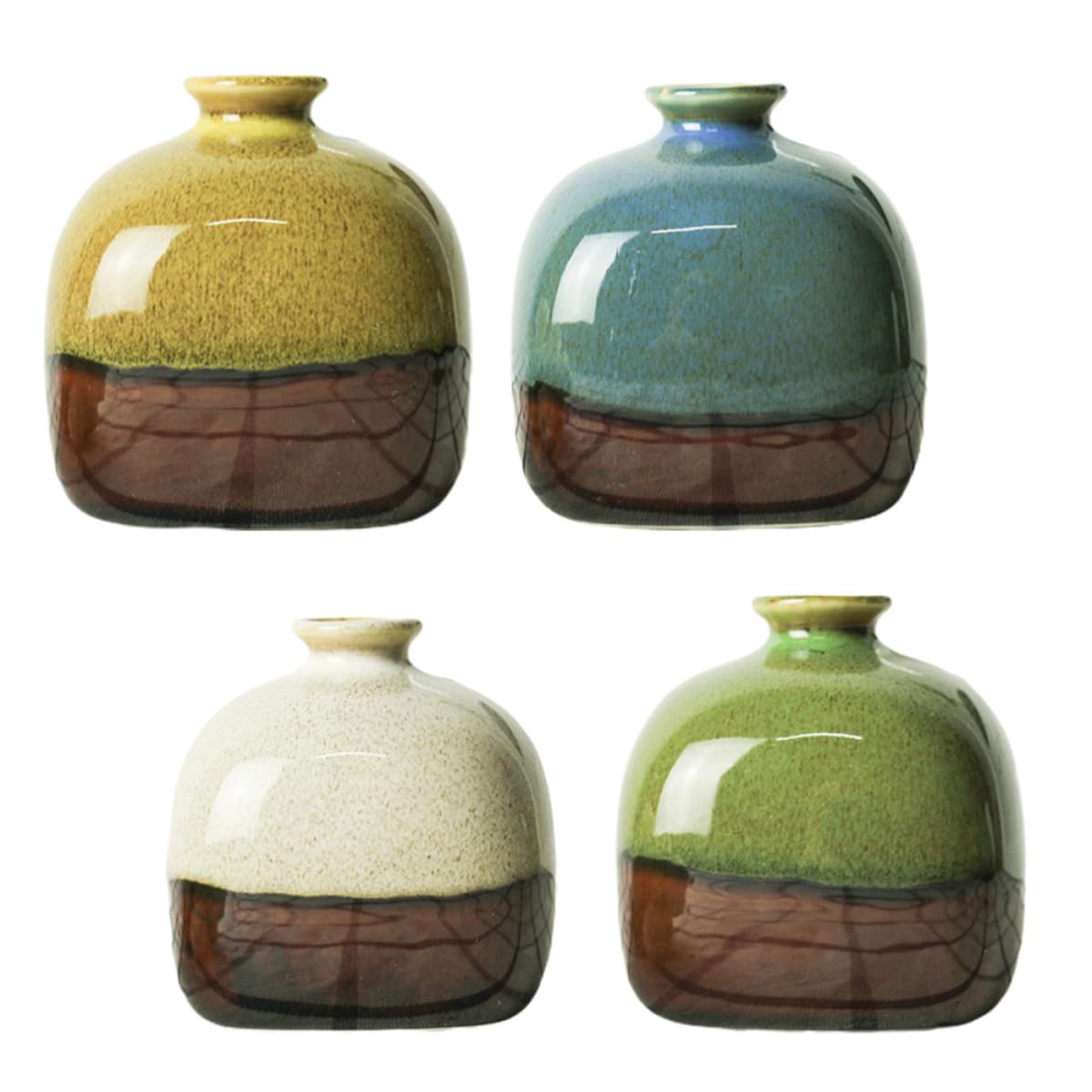 Vases en céramique lot de 4 pour décoration de chambre moderne et composition florale