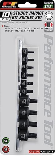 Miniatura 16 de Performance Tool W38964 Juego de llaves de vaso hexagonal métricas de impacto de 9 piezas