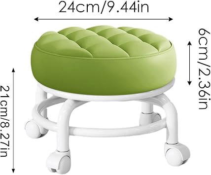 Pulley Wheels Stool - 360° Rotating Low Roller Seat Stool - Memory Foam Seat Cushion, Comfortable, Wear-resistant, Easy To Move and Clean, Suitable for Home, Gym, Salon, Spa, Garage, Garden