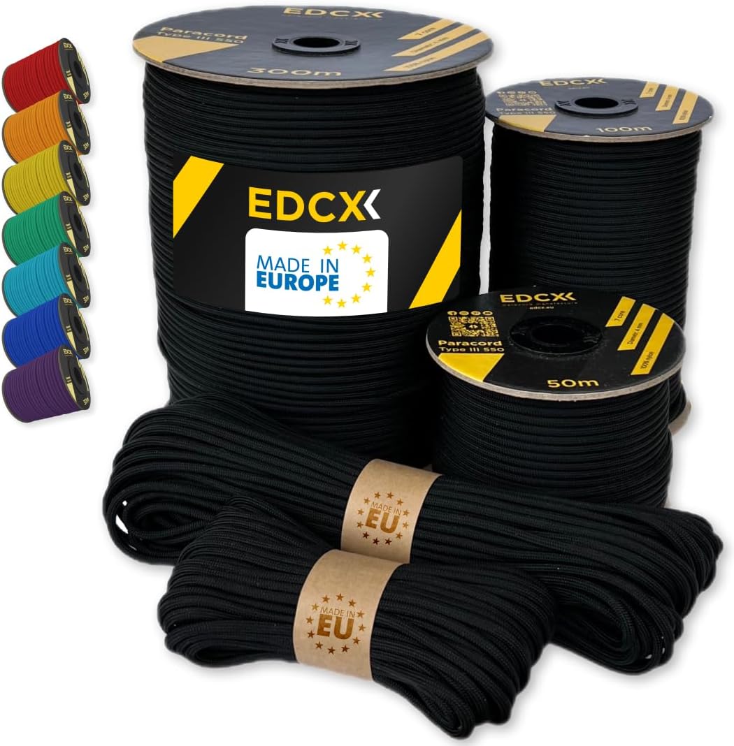 EdcX Paracord 550 Type III 4mm 30 mètres pour tarp bushcraft