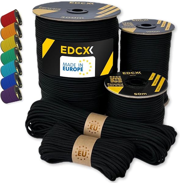 EDCX Paracord 550 4mm Nylon Corda Tattica 100% Nylon