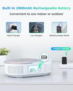 Portable CD Player with Speakers, FELEMAN Bluetooth CD Players for Home, Boombox CD Player for Car, Bluetooth Speaker Supports FM Radio/AUX/USB/Remote Control/Timer/Repeat