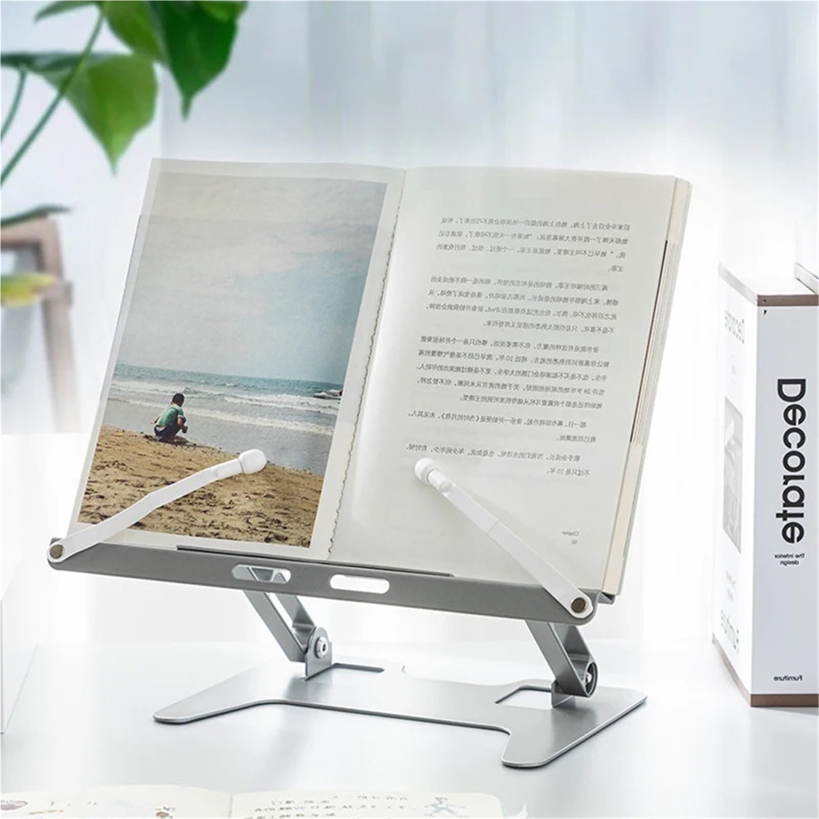 Atril Para Libros Soporte de lectura multifuncional, soporte for libros, extensible, ajustable, for teléfonos móviles, portátiles, accesorios escritorio estudio y oficina para escritorio(3PCS)