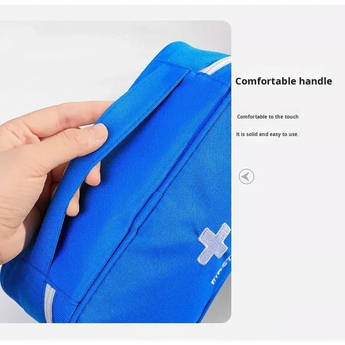 Image of Sumiko First Aid Kit Bag | Medicine Storage Box | Multi-Utility With Handle | Portable & Spacious Emergency Kit Organizer With Mesh Pouch & Elastic Loops | Perfect For Travel Camping Home Gift (Blue)