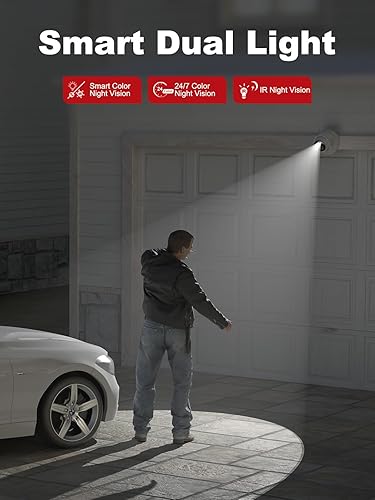 Miniatura 3 de Anpviz Cámara IP PoE 4K para exteriores, cámara de torreta inteligente de doble luz de 8 MP, detección de humanosvehículos, lente de 0.110 in,