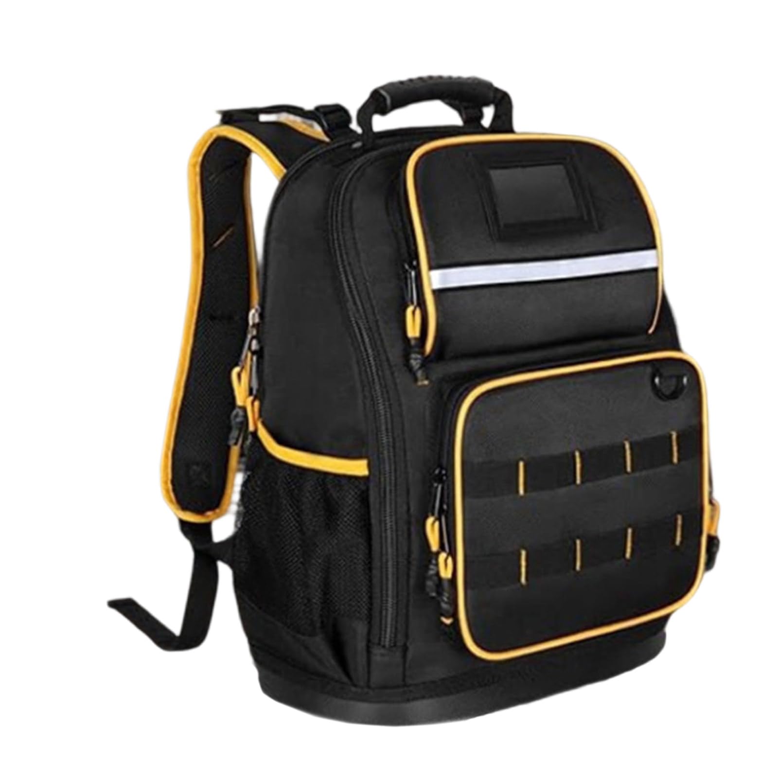 Hsioluted Multicolor Heavy-Duty Tool Backpack With Reinforced Compartments For Construction Professionals Tool Backpack Multiple Pocket Organizers