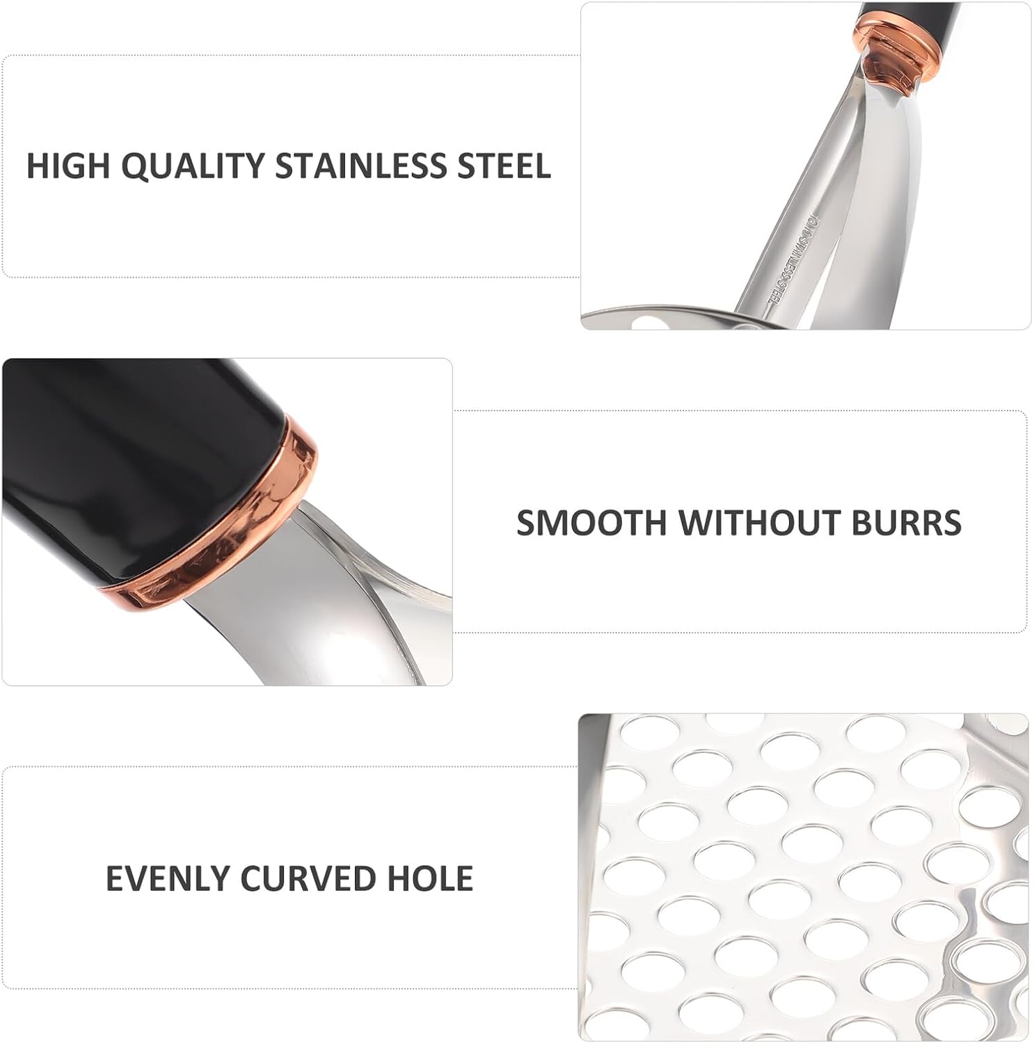 Stainless Steel Potato Masher and Food Crusher Manual Potato Presser Multi-function Kitchen Gadget for Household Vegetable Mashing and Random Color