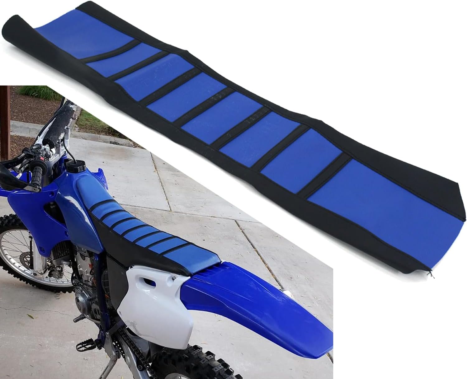 Universal Blue Gripper Seat Cover For Dirt Bikes - Fits YZ80 YZ85 YZ125 YZ250 & More
