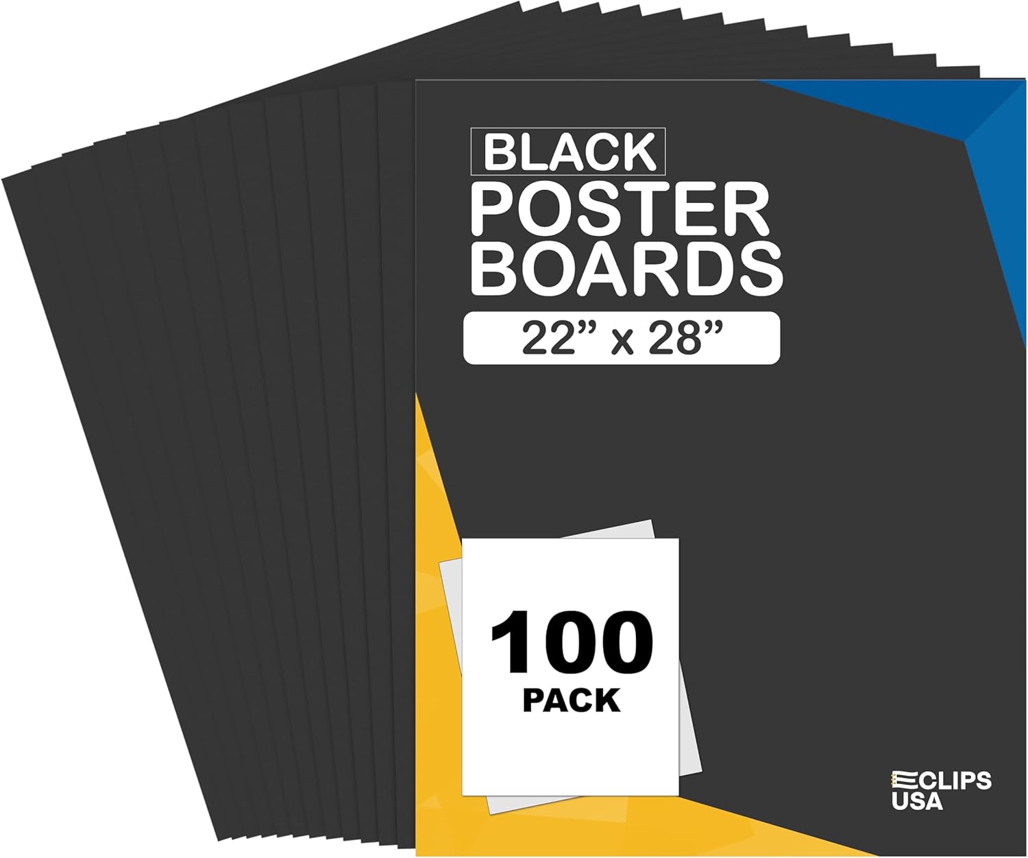 Poster Board, Black Poster Paper 22x28, Large Poster Board Bulk, School Supplies, 100 Pack (Black, 22 x 28)