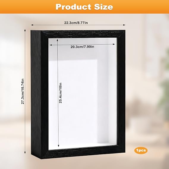 2 Pcs Wooden Deep Picture Frames, 20.3x25.4cm 3D Shadow Box