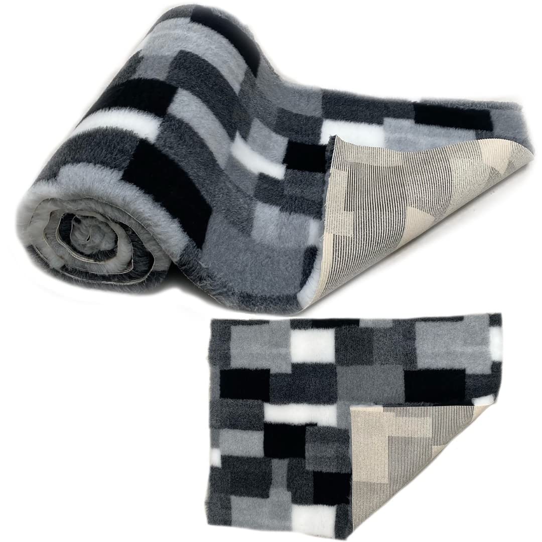 SoulPet Tile White Grey Black Vet Bedding Non-Slip Whelping Fleece Dog Puppy Pro Bed Cut as Mats or Rolls.. Size: 3m x 75cm