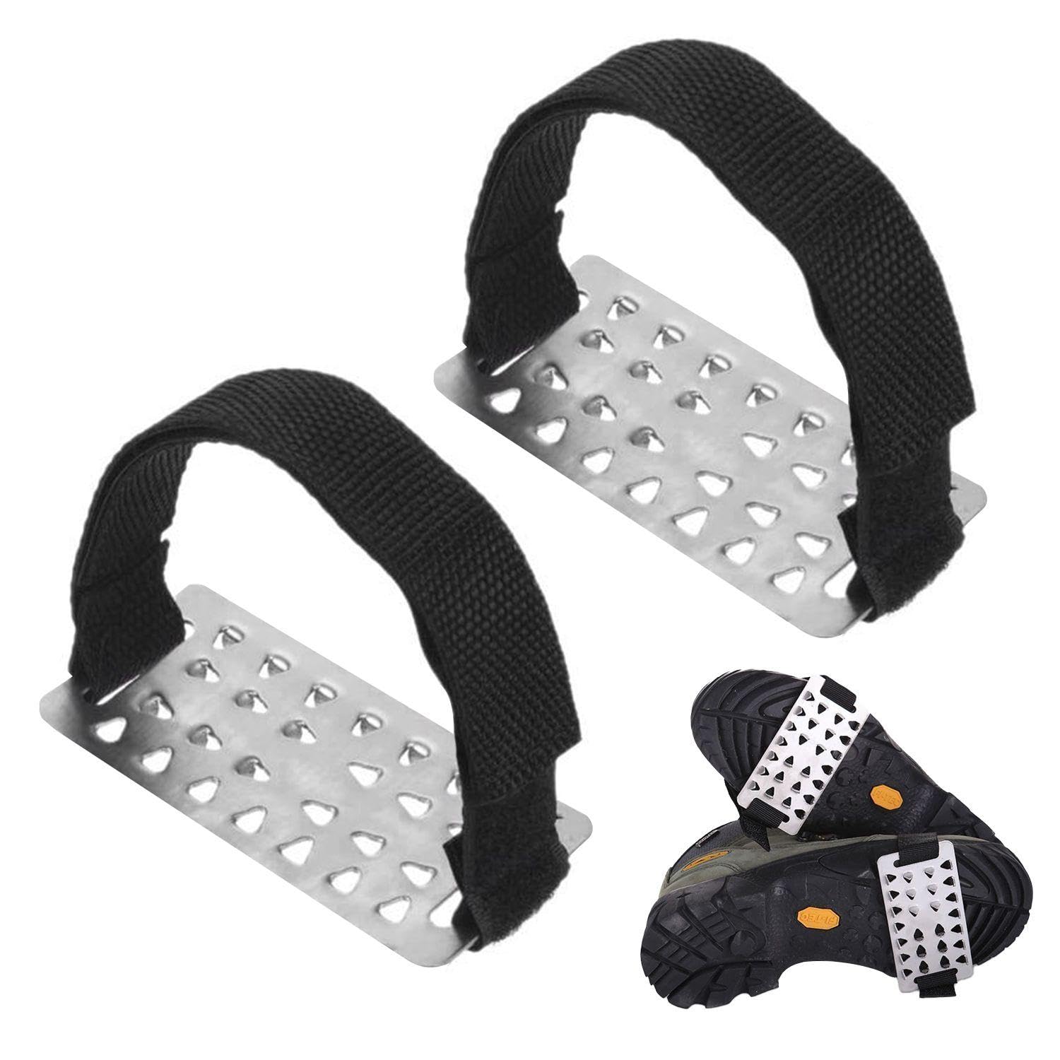 1 Par De Cubrezapatos De Crampones, Productos De Invierno para Exteriores, Clavos Antideslizantes, Clavos para Senderismo, Accesorios para Zapatos, Adecuados para Nieve Y Hielo