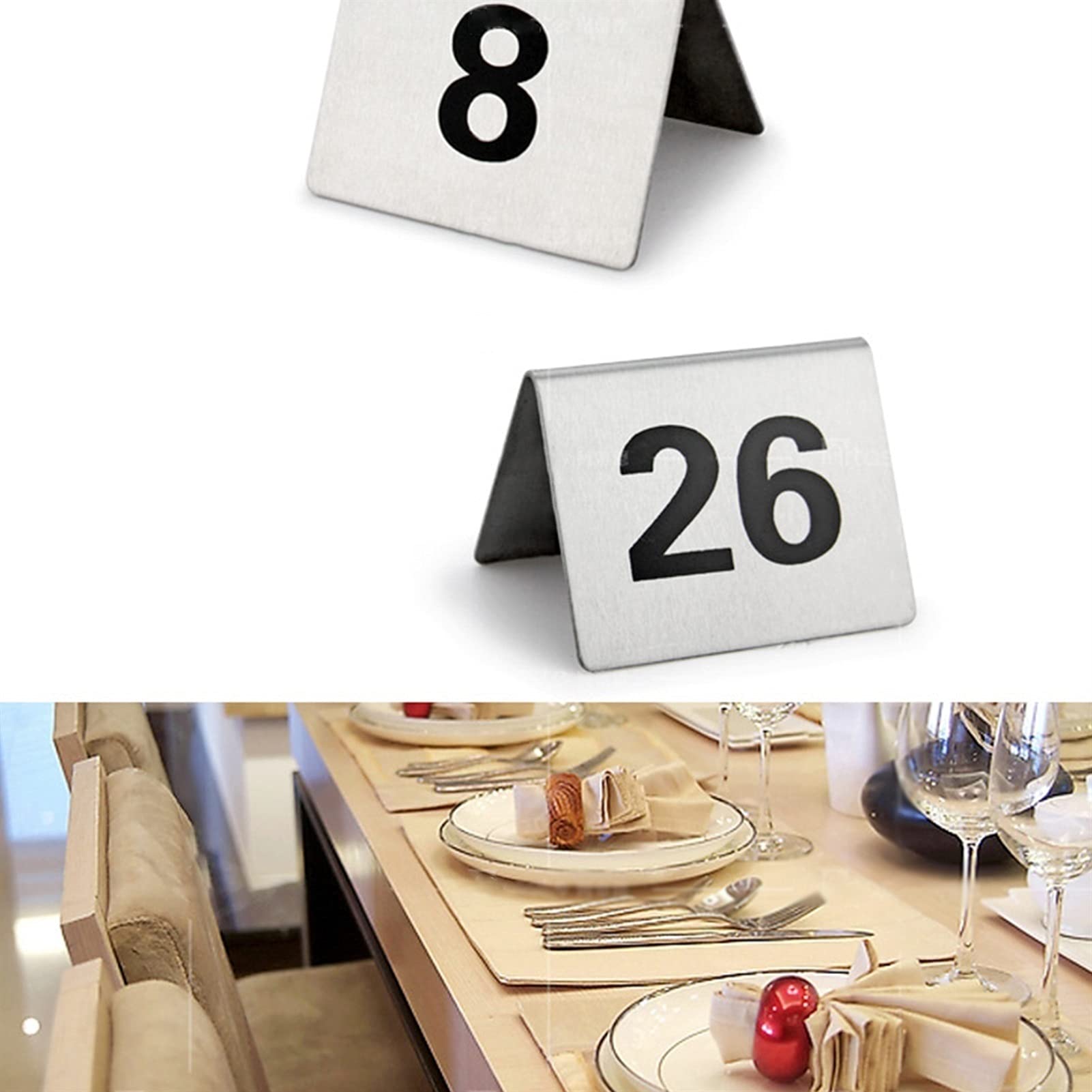 Numery stołów weselnych, numery stolików ze stali nierdzewnej, numery stolików restauracyjnych, kawiarnianych, barowych, artykuły na przyjęcia weselne i urodzinowe(1 to 30)