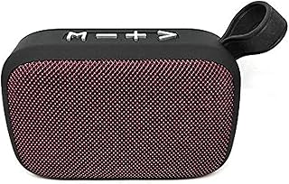 سماعة بلوتوث محمولة صغيرة الحجم صوت ثلاثي الأبعاد - مكالمات - راديو - منفذ يو اس بي - منفذ لكارت الميموري - شكل كلاسيكي متواقفة مع جميع الاجهزة لون أحمر