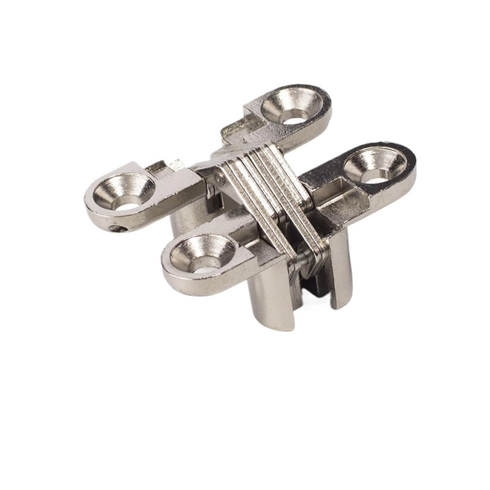 Bisagra invisible de 180 grados, aleación de zinc, color níquel, for puerta plegable invisible.(Nickel 4 pcs)