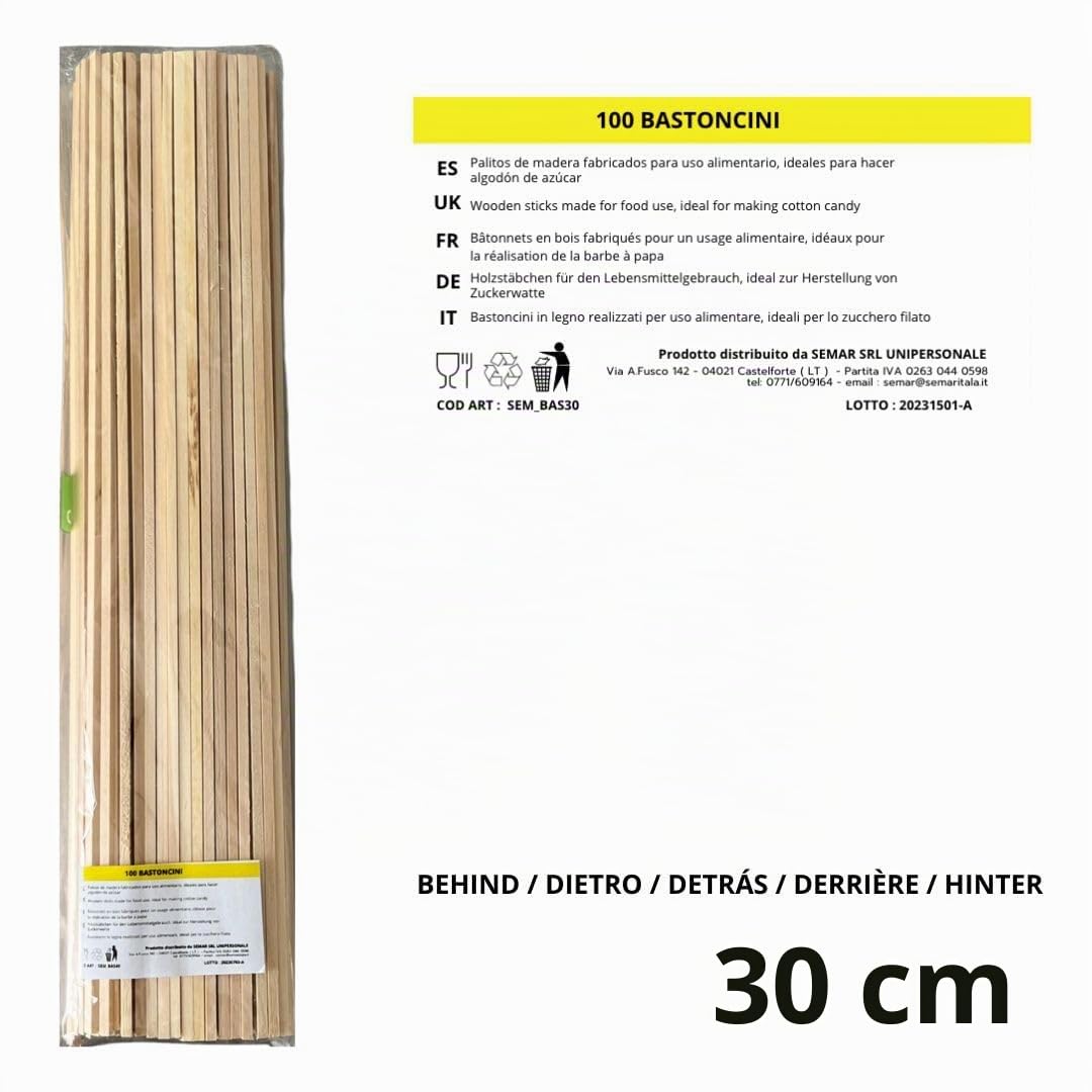 Bastoncini per zucchero filato 30 cm | 200 pezzi