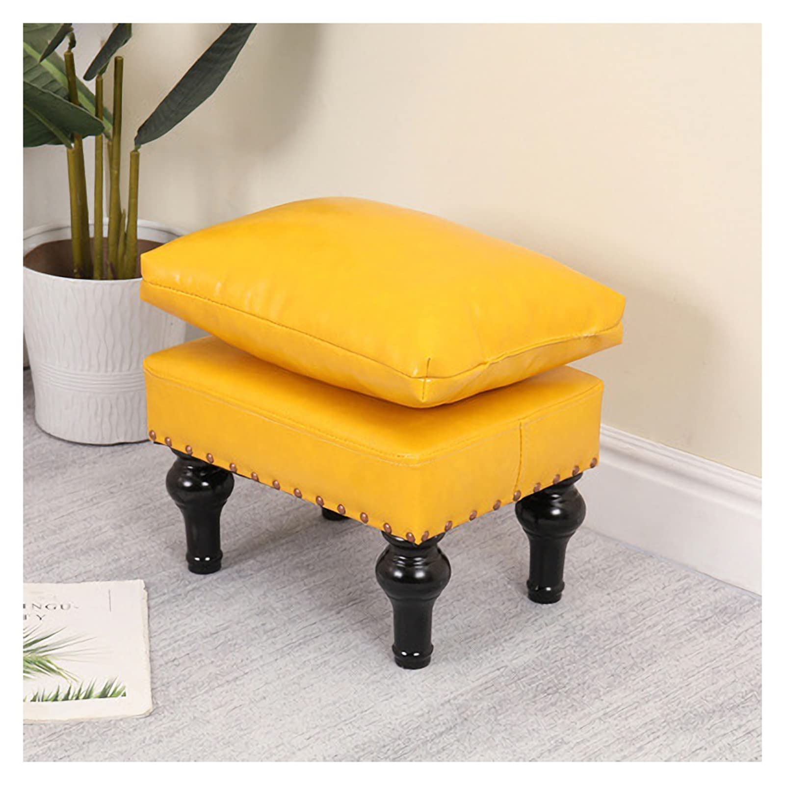 Tabouret de repos en cuir avec coussin de 8 cm d'épaisseur haut de gamme