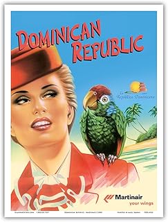 Dominican Republic - Martinair - Vintage Airline Travel Poster c.2000 - Master Art Print (Unframed) 9in x 12in
