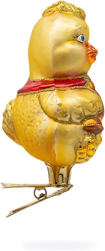 Miniatura 6 de Adorno navideño de cristal con clip de pollito para bebé