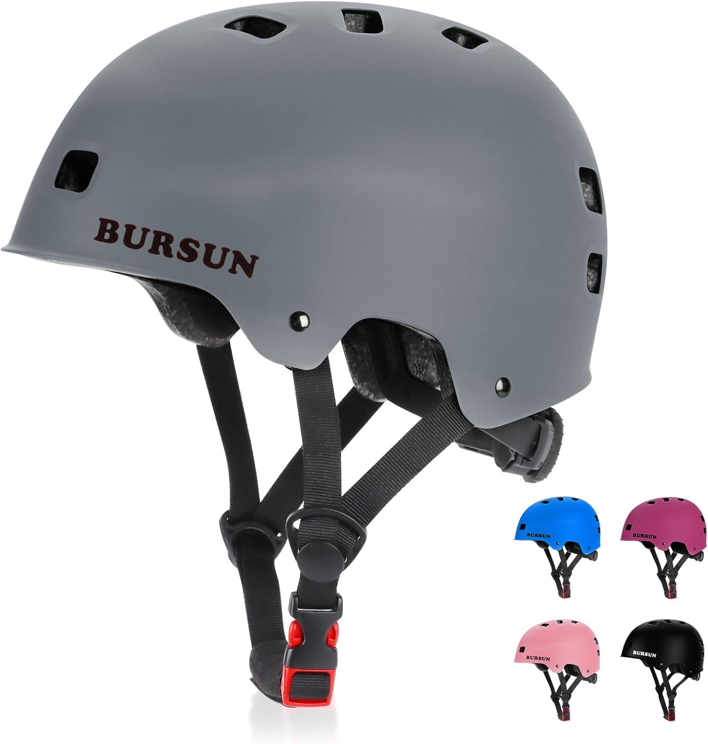 Bike Skateboard Helmet for Ages 5-8-14-16 Kids Youth Adults, Adjustable Multi-Sport Helmet for Scooter Bicycle Roller Skate Inline Skating Rollerblading Hoverboard Longboard, 3 Sizes