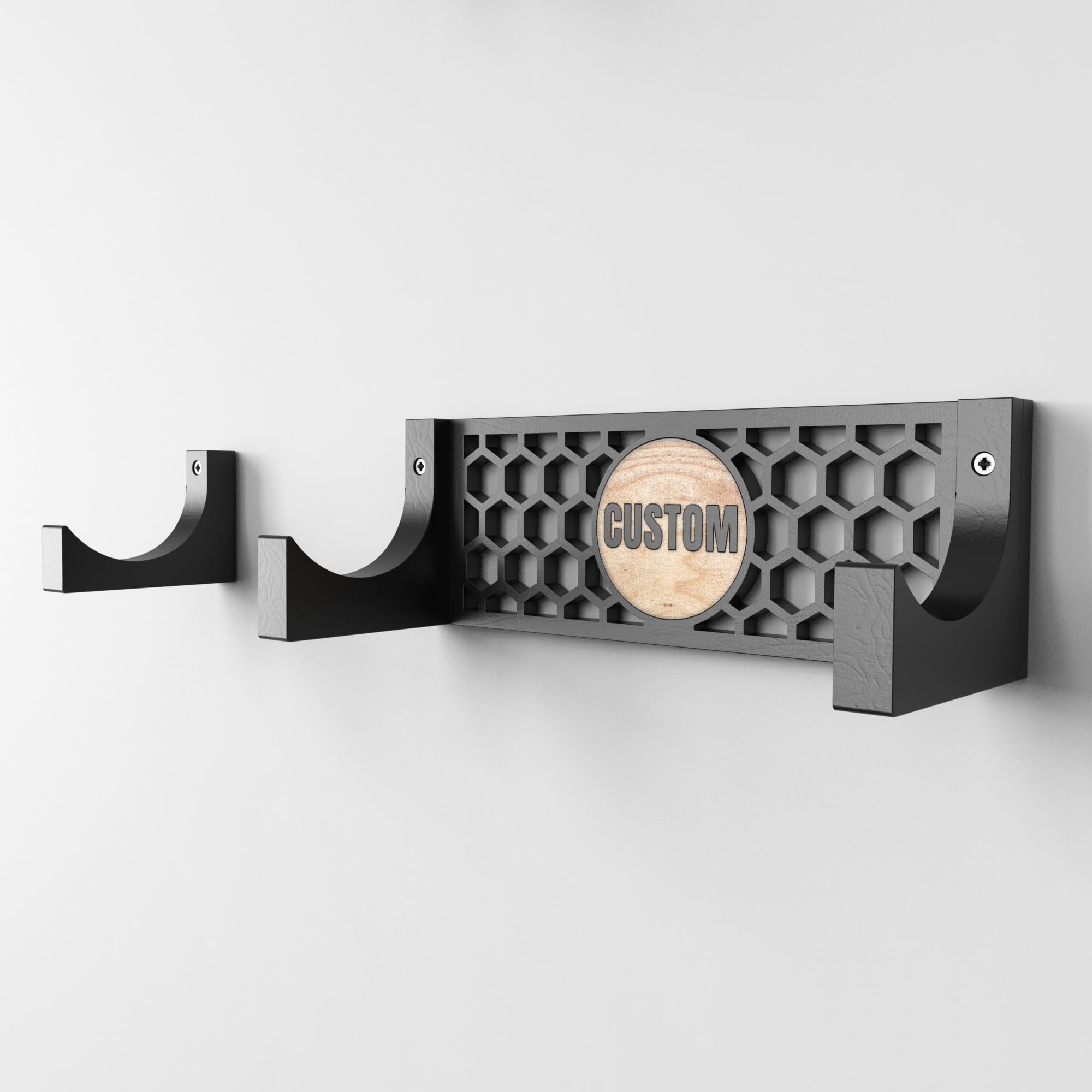 Bantlou Personalised Horizontal Lightsaber Wall Mount, Wooden Display Holder with Customised Patterns, 2 Piece Mount for Horizontal Display,