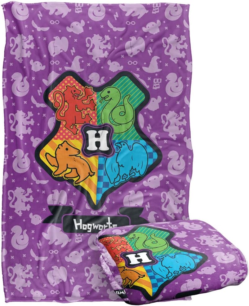 Harry Potter Cartoony Hogwarts Silky Touch Super Soft Throw Blanket 36" x 58",Cartoony Hogwarts