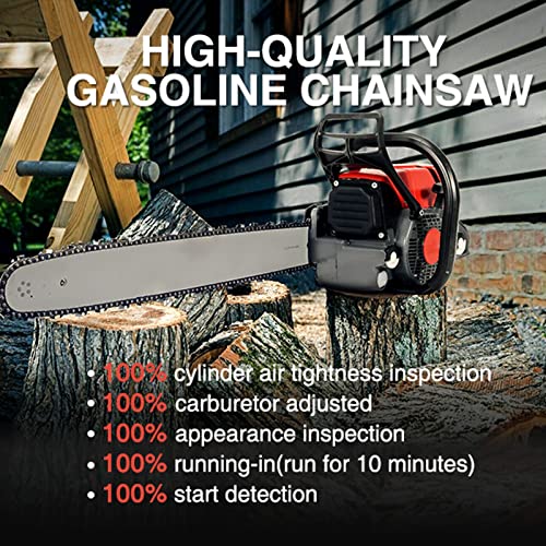 ZHANGTAOLF Kettensäge, 72cc 24-Zoll-Gas-Kettensägen, 2-Zyklus-Handheld-Benzinkettensäge mit Führungsbrett zum Schneiden… – Bild 3
