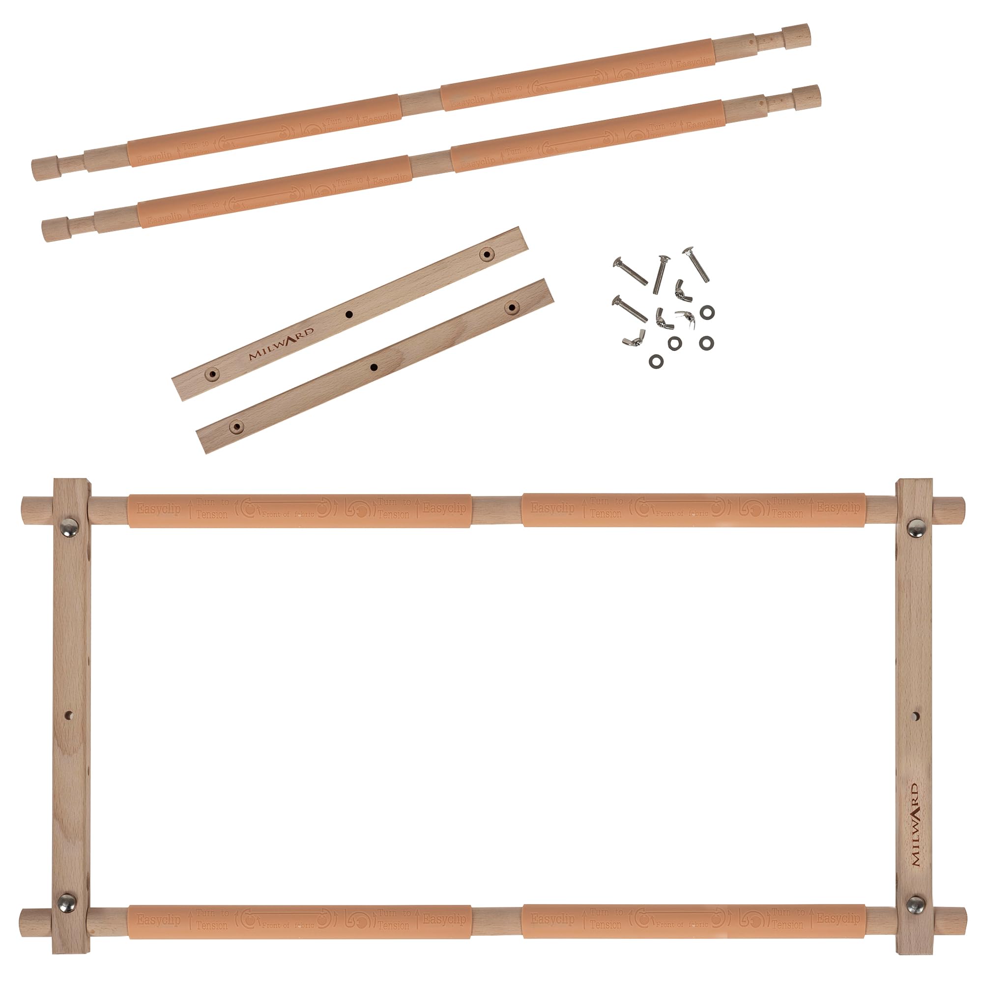 Milward Cadre rotatif pour tapisserie - 53,3 x 30,5 cm - Cadre à clipser pour broderie, point de croix, travaux d'aiguille, matelassage - Bois de hêtre