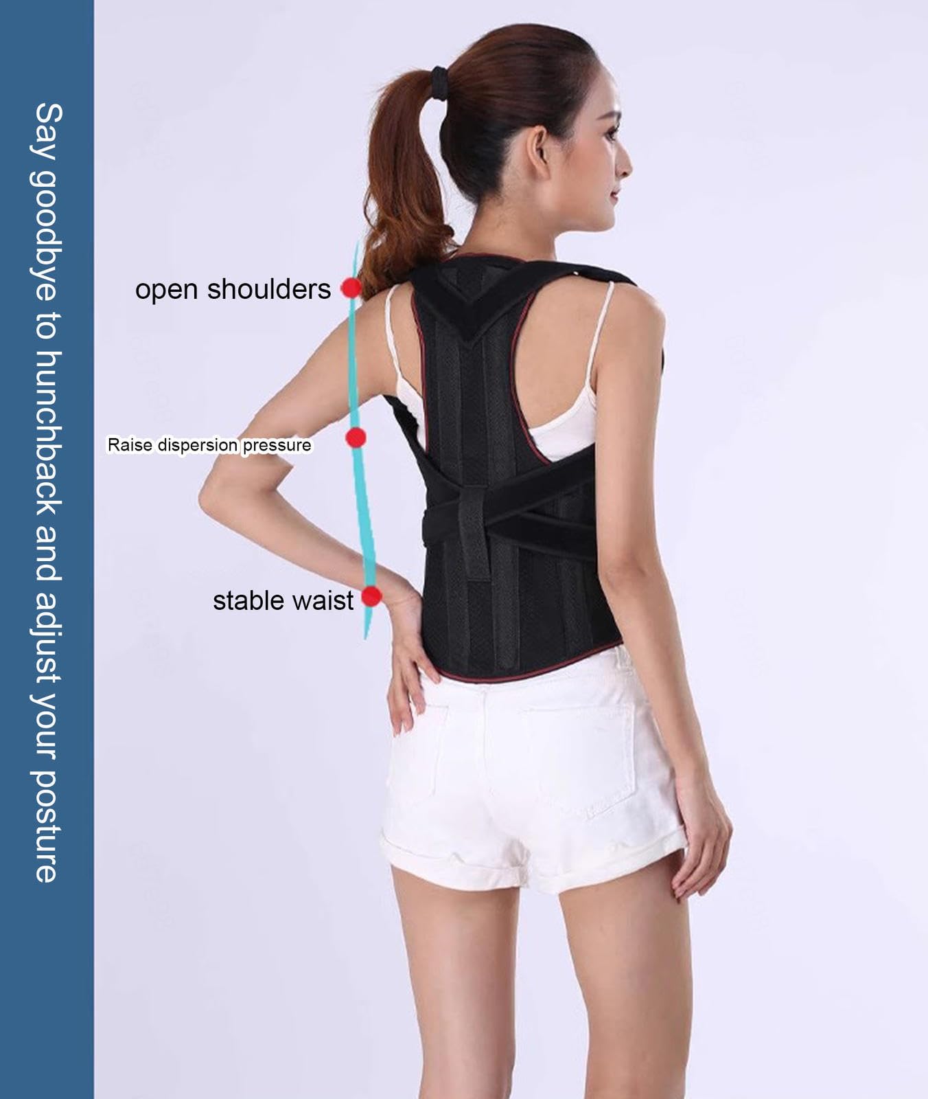 Corrector de Postura para Mujeres y Hombres, Faja Lumbar Totalmente Ajustable y cómoda, Soporte enderezador para Columna, Espalda, Cuello, clavícula y Hombro, XL