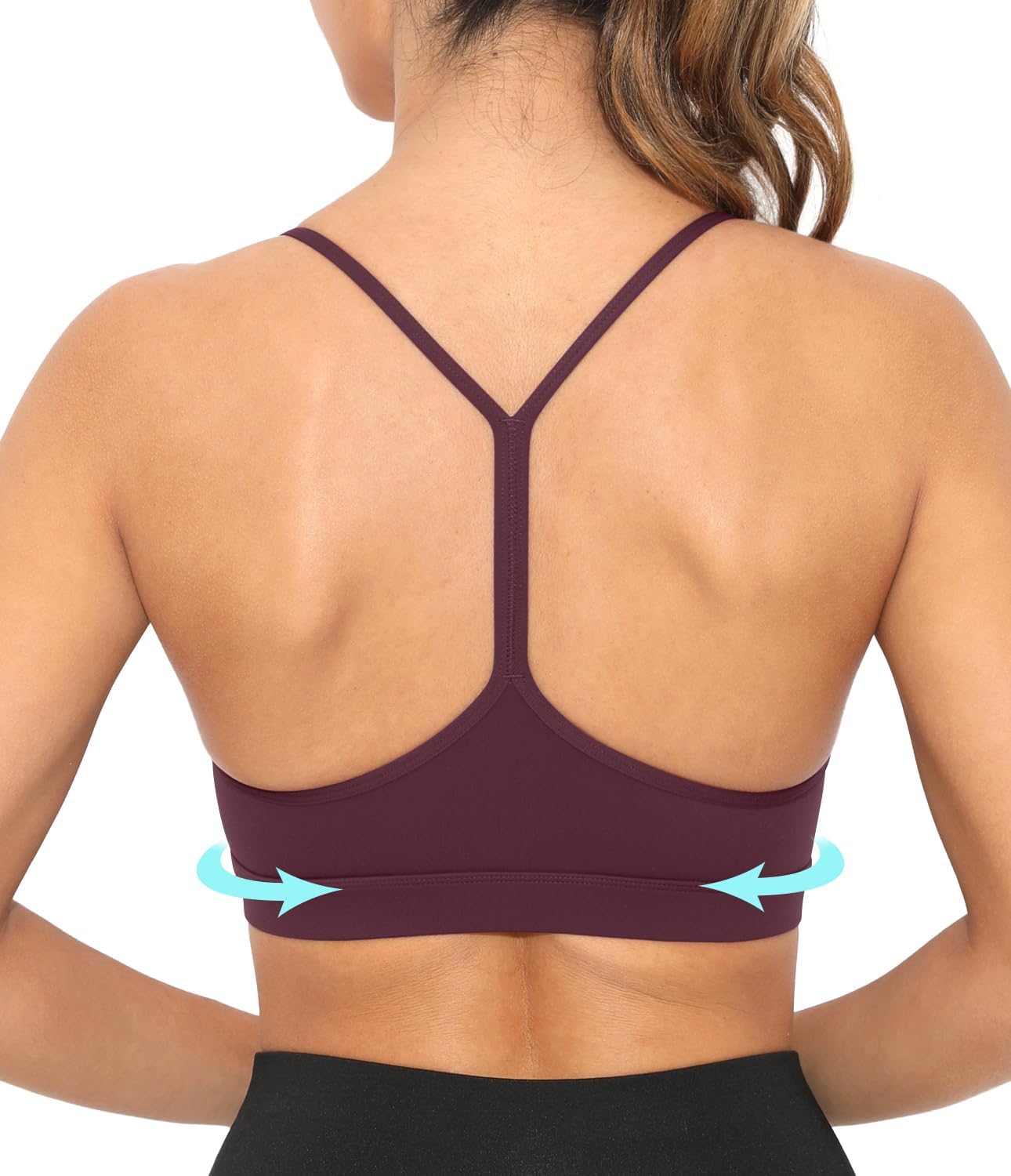 Sports Bra for Women Low Impact Racerback Workout Bras Sexy Thin Straps Yoga Sport Bras with Removable Pads - Image 2
