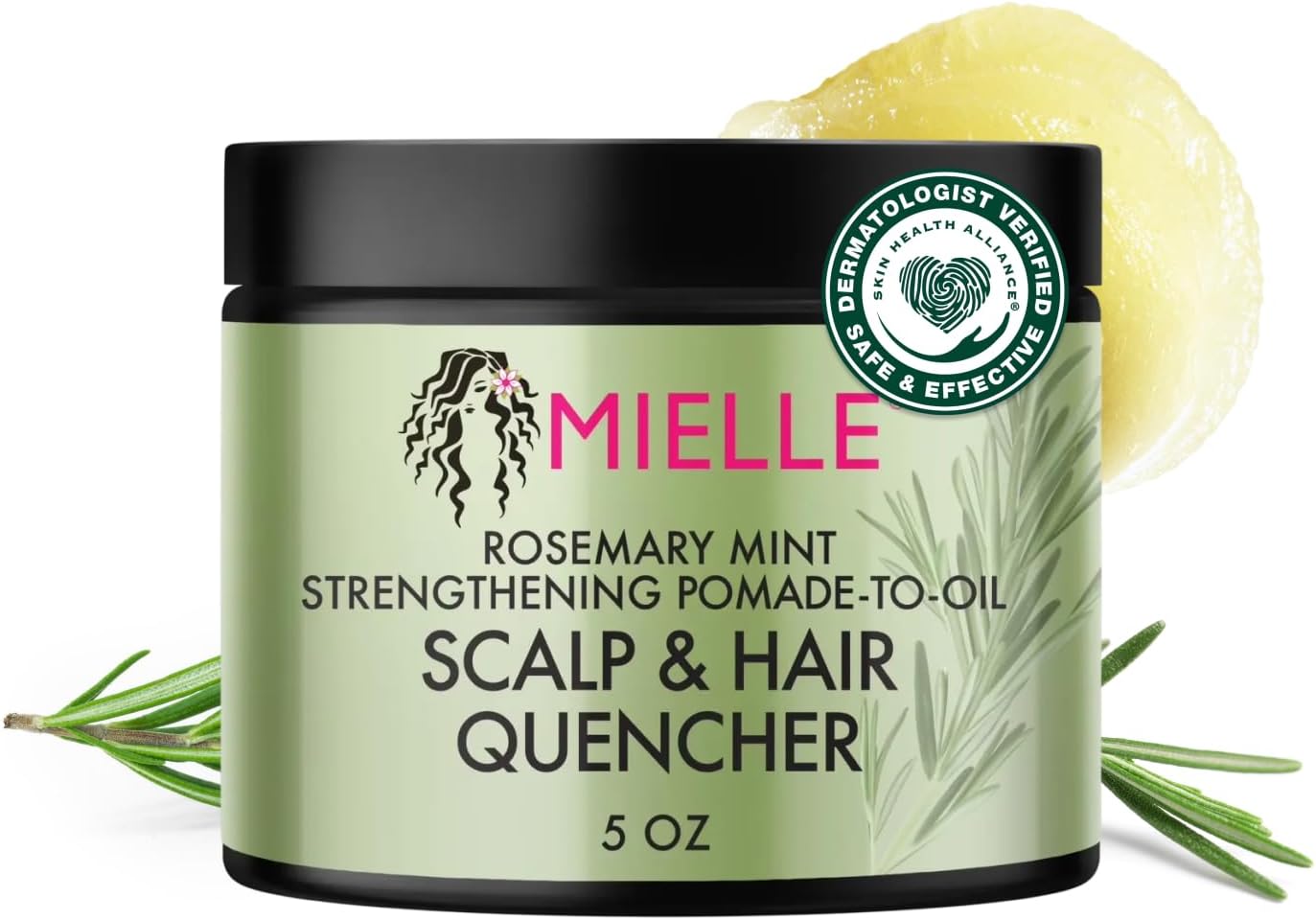 Mielle Organics Rosemary Mint Strengthening Pomade-To-Oil Scalp & Hair Quencher 142g | Nourishes, Conditions & Add Shine