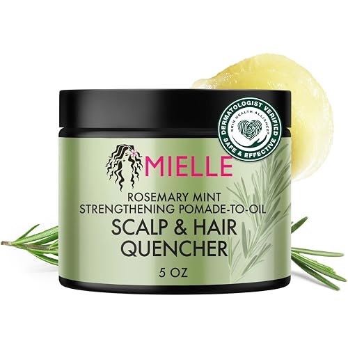 Mielle Organics Rosemary & Mint Hair Pomade for Women & Men - Conditioning Natural Hair Moisturizer to Quench the Scalp, Lock in Wave Patterns, Add Shine & Help Protect Against Dryness (5 oz)
