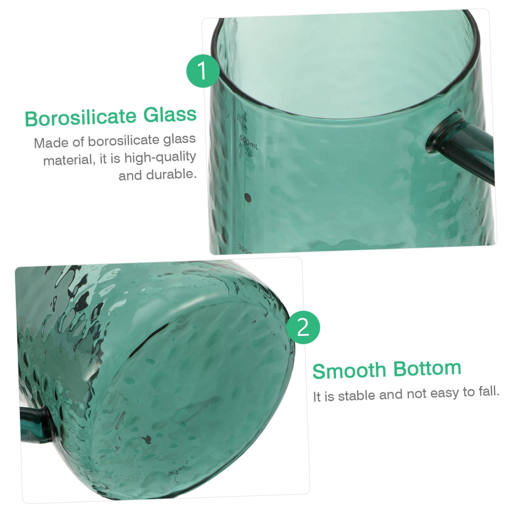 500ml Borosilikatglas Milchkanne mit Skala, Grün, 1 Stück