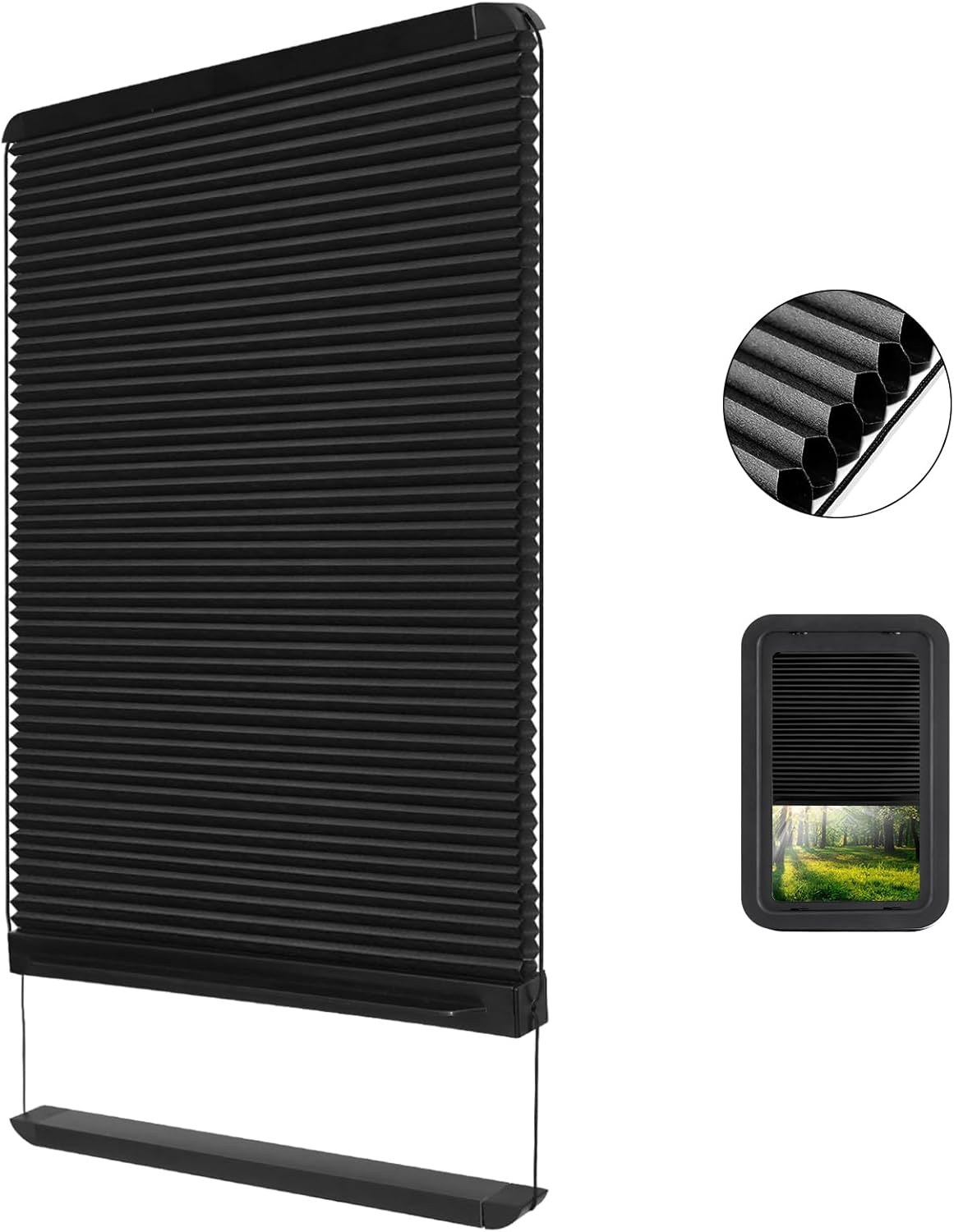 RV Door Window Shade Replacement for Lippert Shade Ready Entry Door,RV Door Thin Sunshade Blinds,12'' x 21''Camper RV Door Window Shade with Double Layer Cellular Shade to Protect Privacy&Block Sun